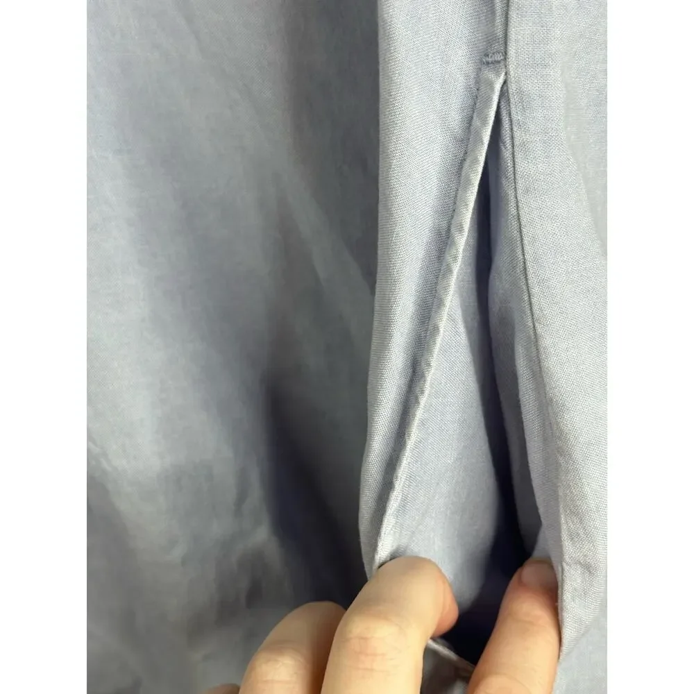 Cloth & Stone Short Sleeve Blue V Neck Shirt Dress Size Small